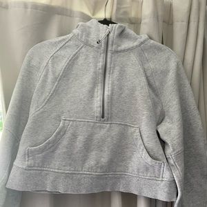 Lululemon Scuba Oversized Half-Zip Hoodie in Heathered Core Light Grey
